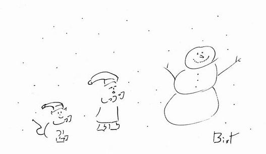 Frosty the cheerful snowman